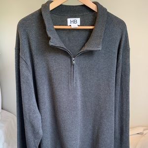 Harbor Bay Quarter-zip Pullover Sweater, Gray, 3XL